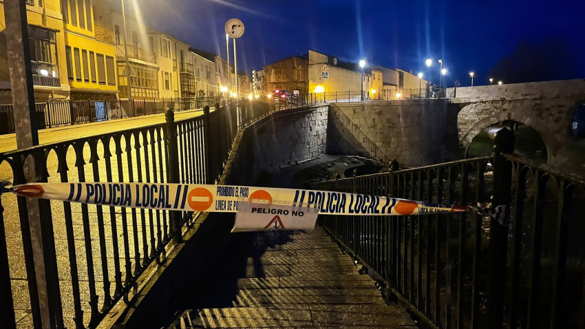 Los paseos del Duero en Zamora, cerrados por el temporal