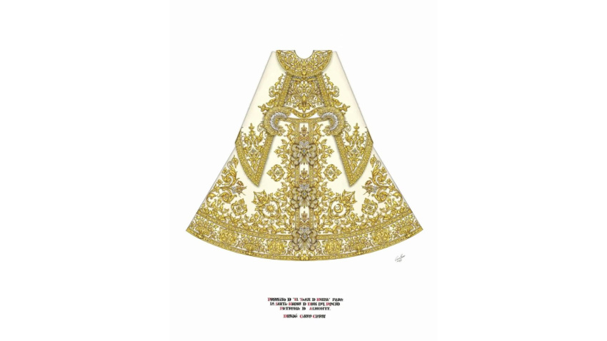 Boceto de la saya del proyecto 'Traje de Huelva'