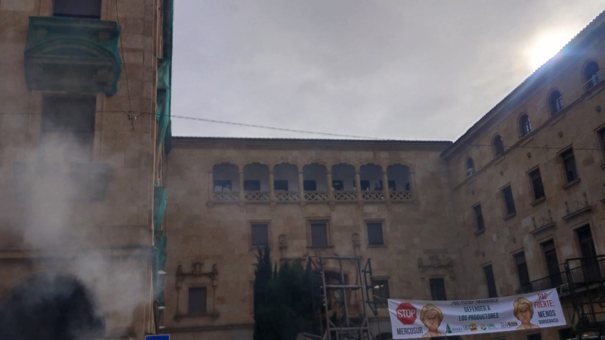Protestas agrarias en Gran Vía, Salamanca