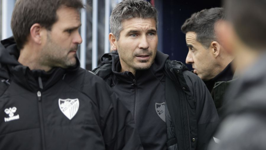 Funes durante un partido del Málaga