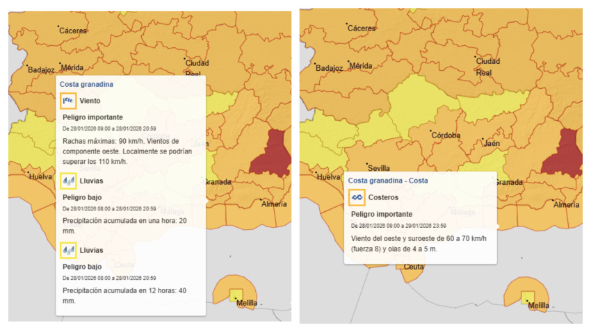 El fuerte viento está dejado múltiples incidencias en la Costa Tropical