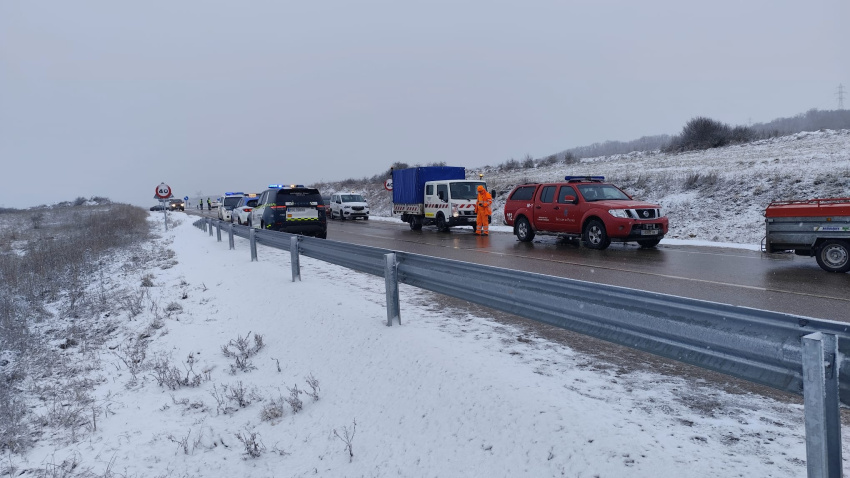 Muere el conductor de un coche en una colisión con un camión en Guardo (Palencia)