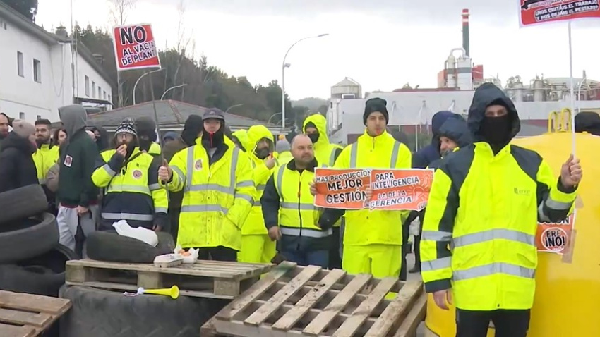 Protesta de los trabajadores de Ence (Navia)