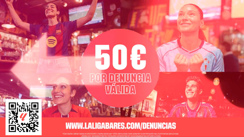 LaLiga premiará con 50 euros a los usuarios que denuncien a los bares que emitan el fútbol pirata.