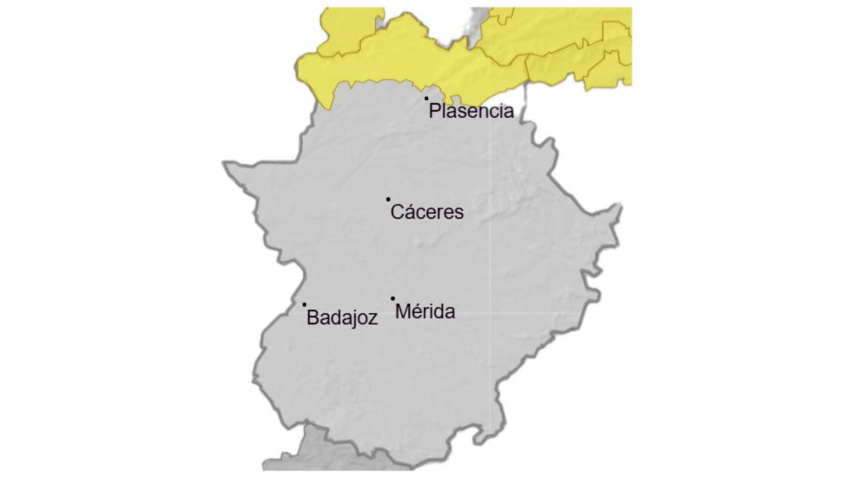 Mapa de alertas activas para esta tarde según la AEMET