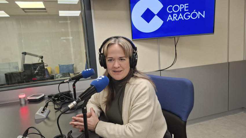 María Goikoetxea en un momento de la entrevista en los estudios de COPE.
