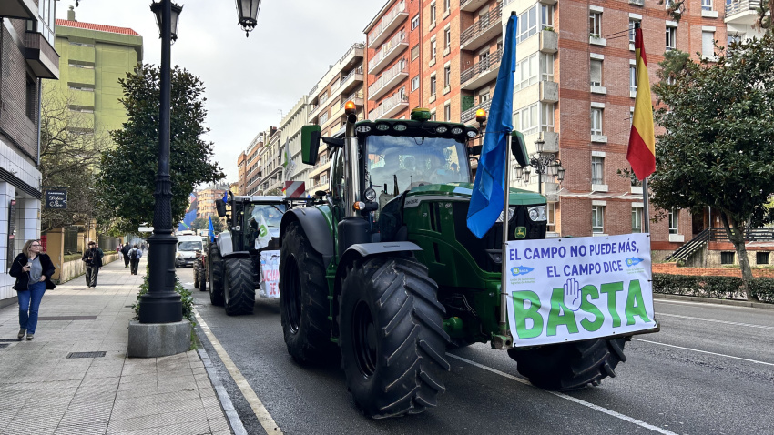 Tractorada en Oviedo, el pasado 16 de enero