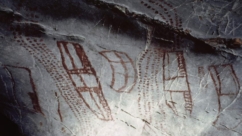 Prehistoria, pintura rupestre, signo tectoformado, El Castillo