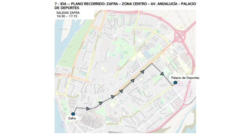 Recorrido de ida de la ruta 7
