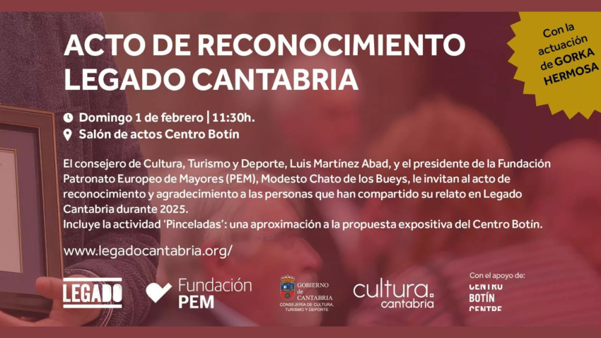 Invitación al acto de Legado Cantabria