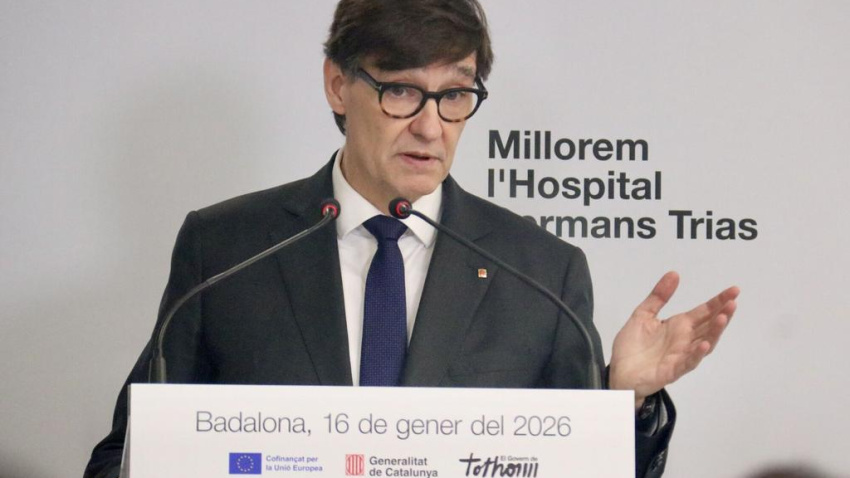 El president de la Generalitat, Salvador Illa, en una rueda de prensa