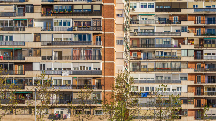 Un bloque de pisos en Madrid