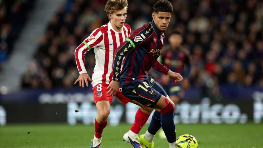 Raghouber, en el choque ante el Atlético de Madrid
