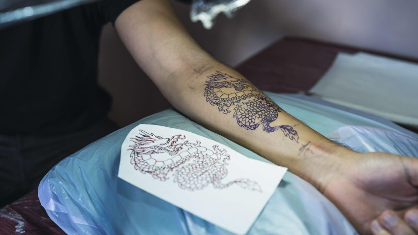 Imagen de recurso de un tatuaje de un dragón