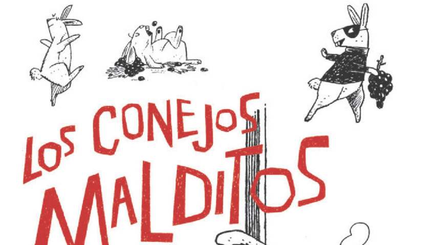 Fragmento de la etiqueta de 'Los Conejos Malditos' diseñada por un ilustrador del New York Times