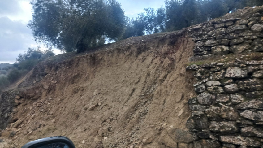 Corrimiento de tierra en Priego de Córdoba