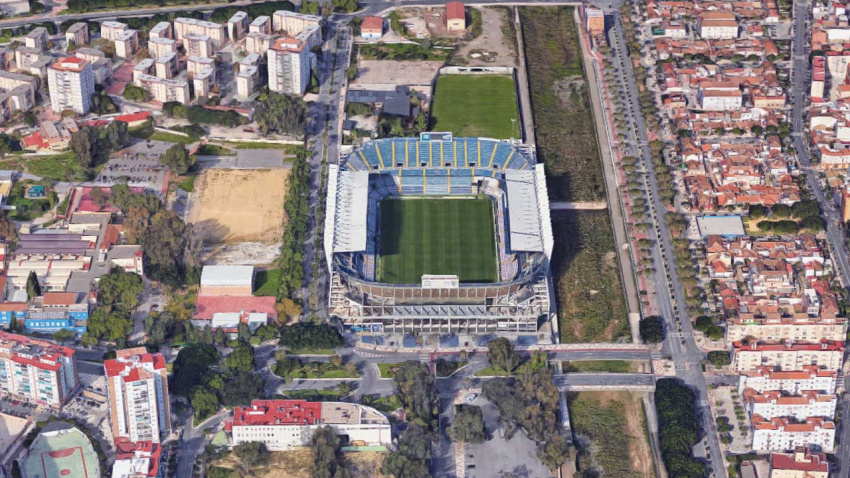 La Rosaleda vista desde el aire