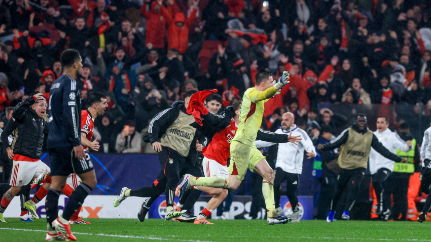 January 28, 2026, Lisbon, Lisbon, Portugal: EstÃ¡dio da Luz Anatoliy Trubin of SL Benfica celebrates after scoring the team's fourth goal during the UEFA Champions League 2025/26 League Phase MD8 match between SL Benfica and Real Madrid C.F. at  on January 28, 2026 in Lisbon, Portugal.  UEFA Champions League 2025/26 League Phase MD8 - SL Benfica vs Rea Madrid CF  (Credit Image: © Valter Gouveia/Sport Press Photo via ZUMA Press)