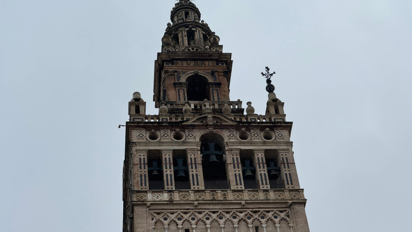Se desprende una de las azucenas de la Giralda de Sevilla