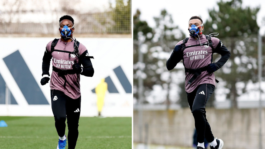 Vinicius y Mbappé, con las máscaras