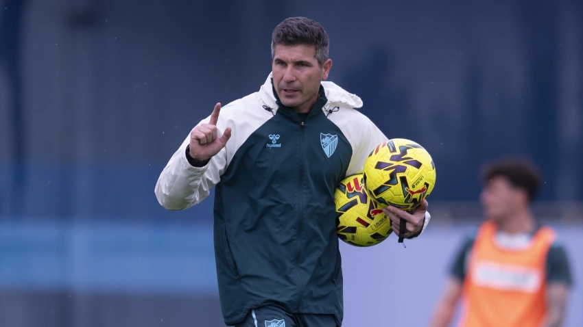 Funes en un entrenamiento en el Anexo de La Rosaleda.