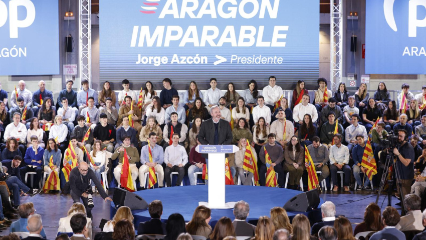 Así estaba la Sala Multiusos del Auditorio de Zaragoza con el cierre de campaña del PP.