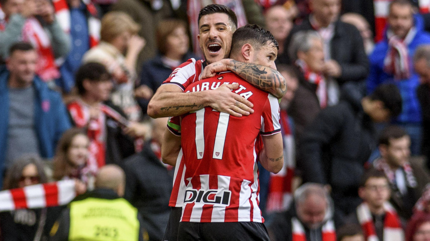 Guruzeta celebra el 1-0 del Athletic contra el Levante