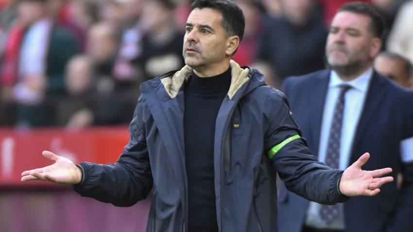 Michel, entrenador del Girona, durante el partido ante el Sevilla