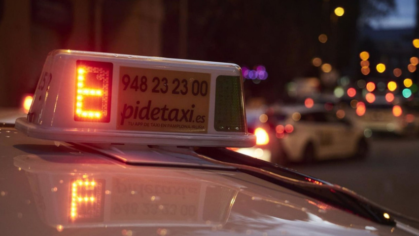 Un taxi en Pamplona.
