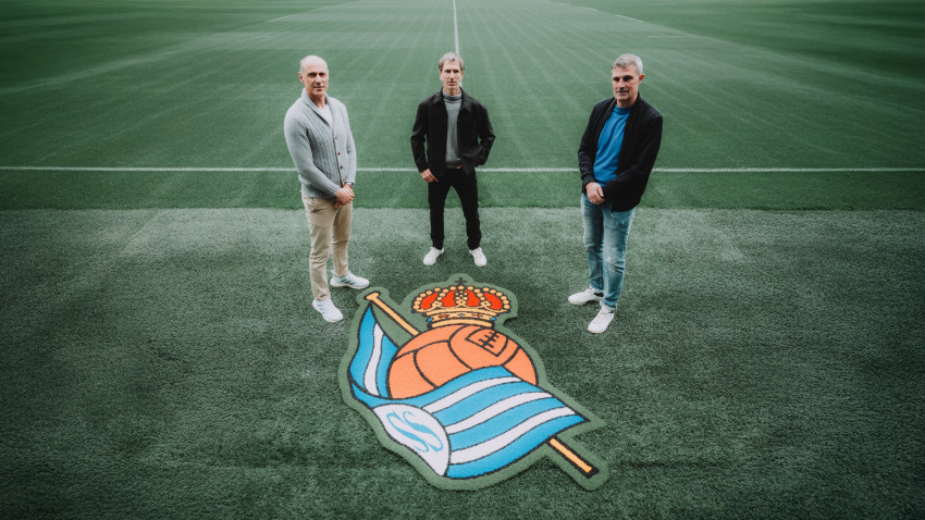 Alberto López, Aitor López Rekarte y Agustín Aranzabal, insignias de Oro y Brillantes de la Real Sociedad.
