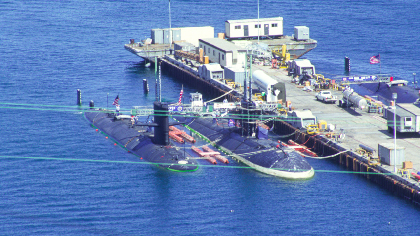 2JJXM3K U S Navy submarines docked at Naval Base Point Loma, San Diego, California