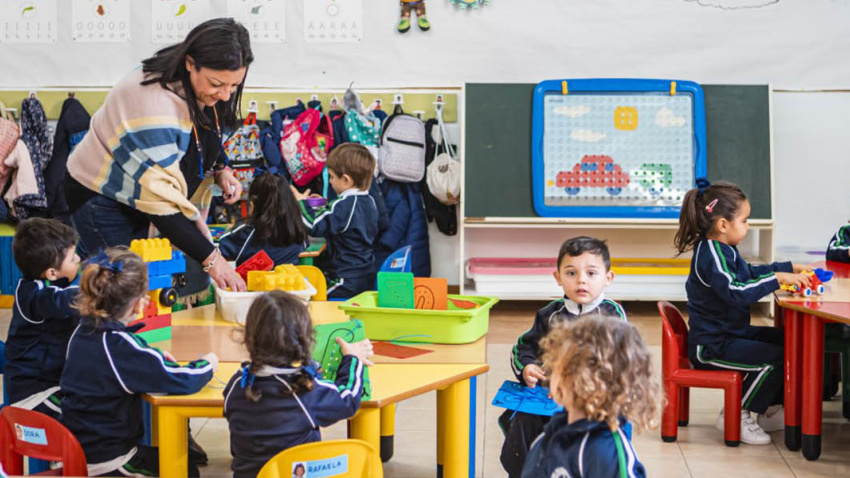 Una de las clases del Colegio de San Francisco de Lorca