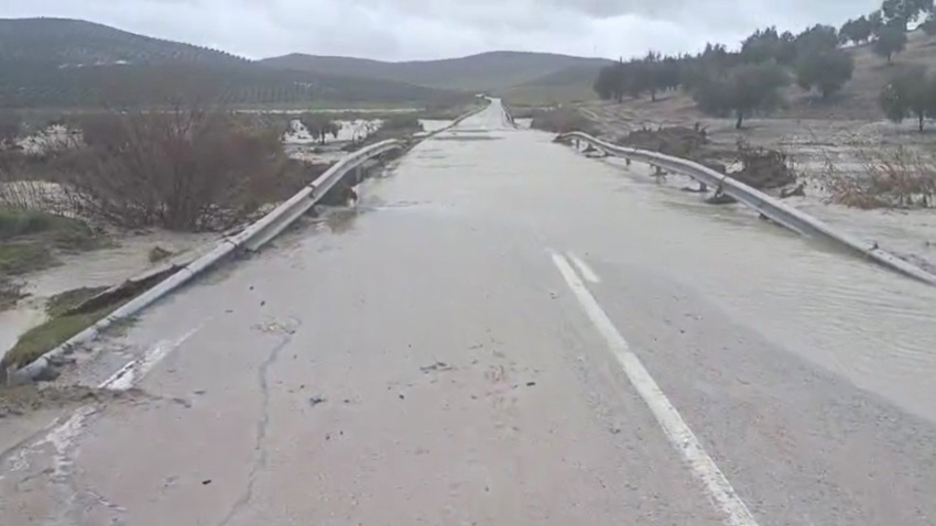 Inundación de la A-3125.JUNTA DE ANDALUCÍA