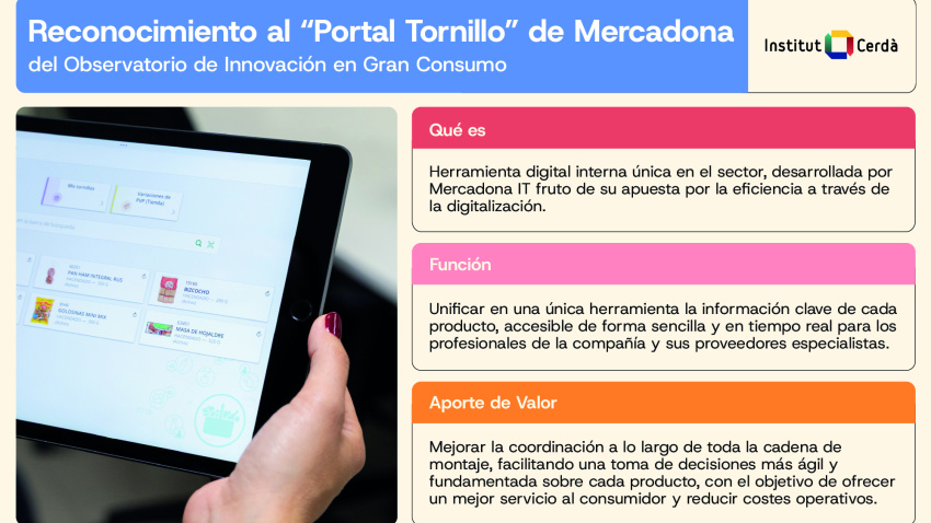 Reconocimiento al 'Portal Tornillo' de Mercadona