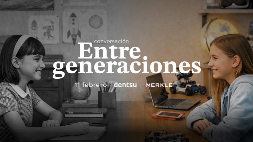 Cartel del chat de IA entre dos niñas desarrollado por Merkle