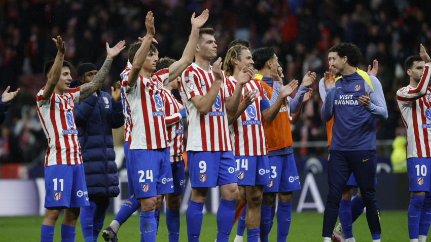 El Atlético de Madrid celebra la victoria contra el Barcelona