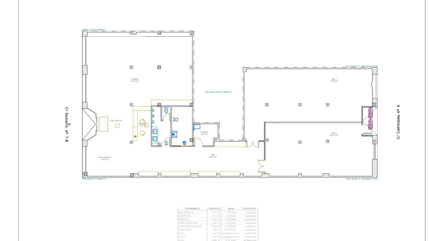 Plano de cómo quedará el centro de barrio Paris Pedrera