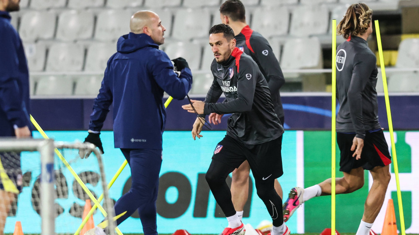 February 17, 2026, Brugge, Belgium: Atletico Madrid's Koke pictured during a training session of Spanish soccer team Atletico Madrid, in Brugge, on Tuesday 17 February 2026. Tomorrow, they will play against Belgian team Club Brugge, a first leg game in the Knockout phase play-offs of the UEFA Champions League tournament. (Credit Image: © Bruno Fahy/Belga via ZUMA Press)