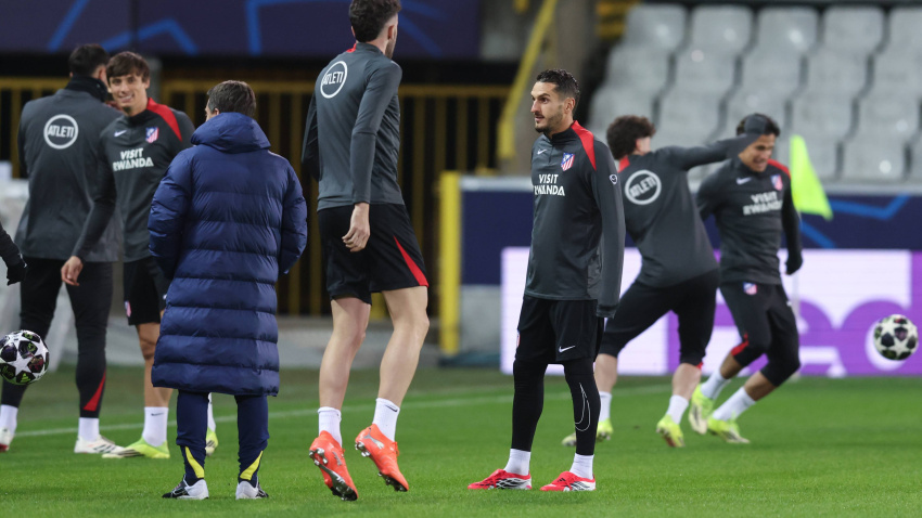 February 17, 2026, Brugge, Belgium: Atletico Madrid's Koke pictured during a training session of Spanish soccer team Atletico Madrid, in Brugge, on Tuesday 17 February 2026. Tomorrow, they will play against Belgian team Club Brugge, a first leg game in the Knockout phase play-offs of the UEFA Champions League tournament. (Credit Image: © Bruno Fahy/Belga via ZUMA Press)