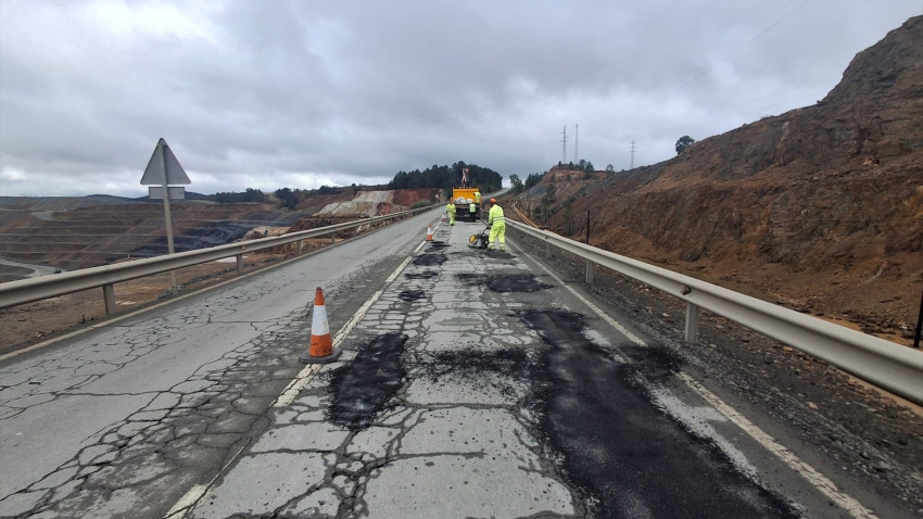 Actuaciones en carreteras de la provincia de Huelva afectadas por los últimos temporales
