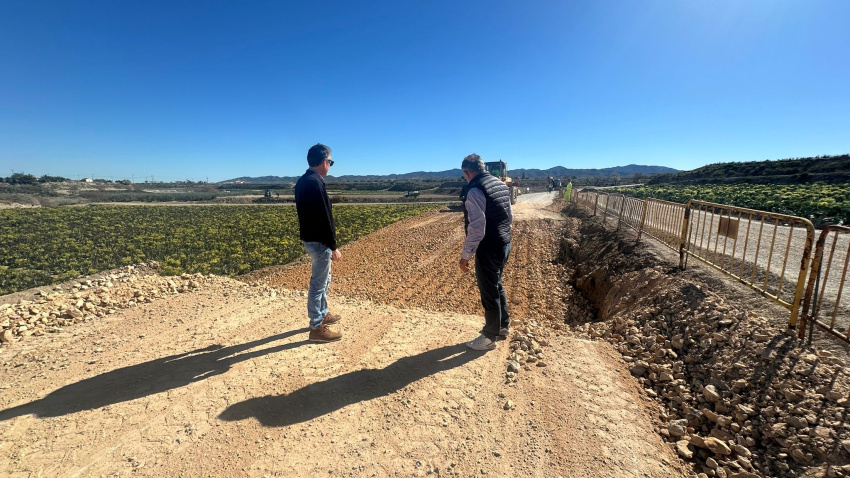 Imagen de las obras en pedanía de Marchena en Lorca