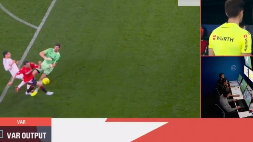 Qunintero González revisa el penalti de Courtois sobre Budimir