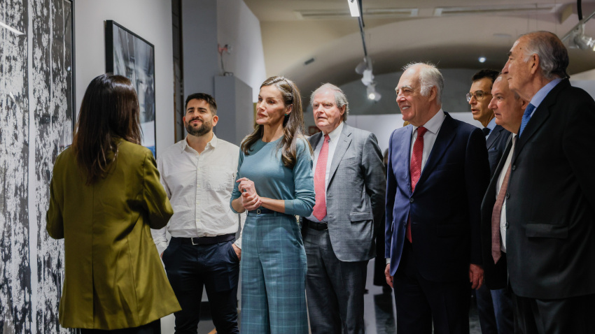 S.M la Reina visita el centro de Fundación Ibercaja en Huesca