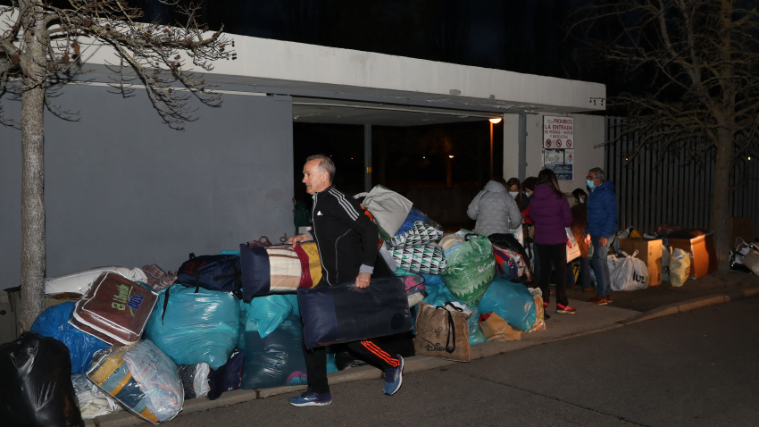 Ayuda humanitaria recogida por el grupo 'Corriendo por Palencia'