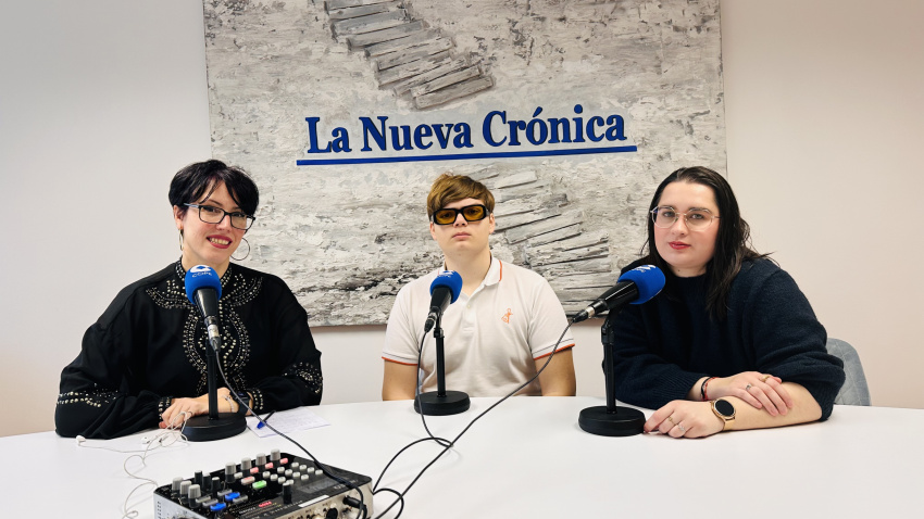 Guzman durante la grabación del espacio "Entre Nosotras"