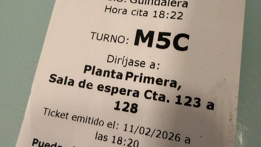 Ticket expendido en una de las máquinas de La Guindalera (Logroño)