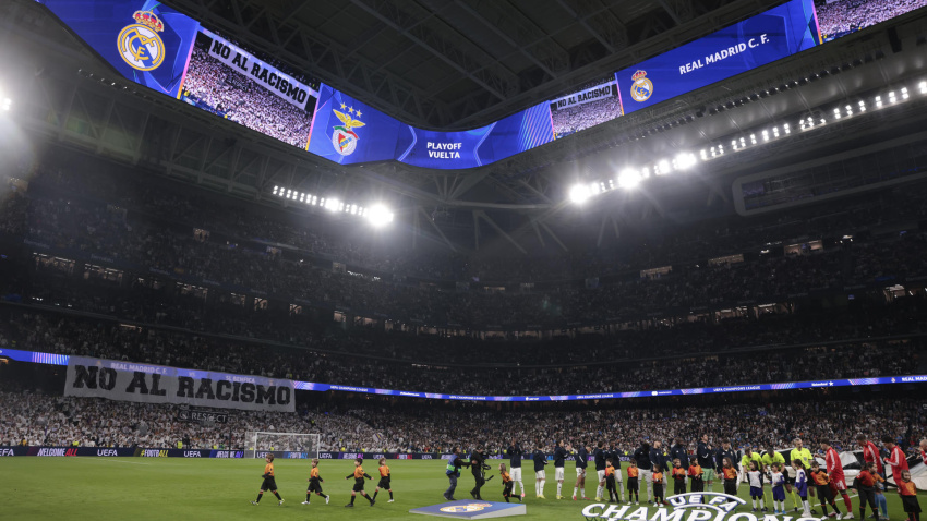 El Santiago Bernabéu durante la eliminatoria de Champions entre Real Madrid y Benfica