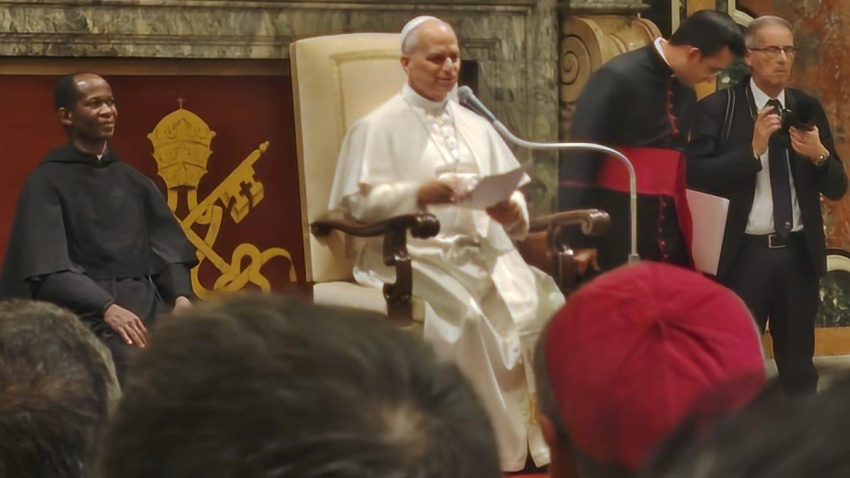 El Papa durante la audiencia