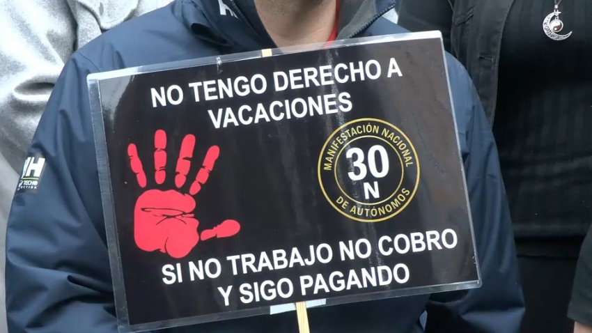 Carteles de algunos autónomos cartel. EFE