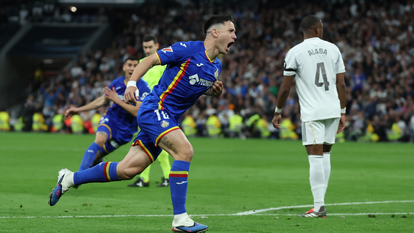 Satriano celebra su gol en el Real Madrid - Getafe